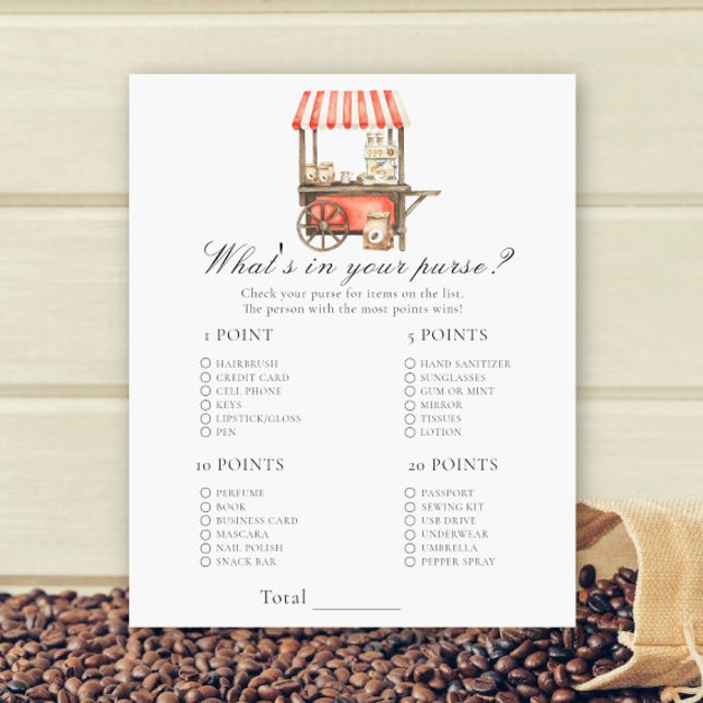 Coffee baby shower - What's in your purse game (Von Creator hochgeladen)