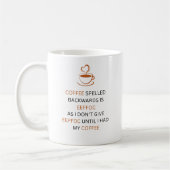 Coffee Backwards EEFFOC Funny Quote Mug Kaffeetasse (Links)