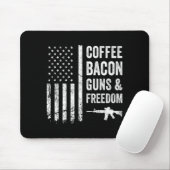 Coffee Bacon Guns & Dom - Bbq Grill Funny Gun Mousepad (Mit Mouse)