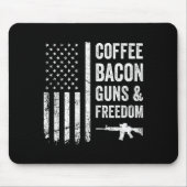 Coffee Bacon Guns & Dom - Bbq Grill Funny Gun Mousepad (Vorne)
