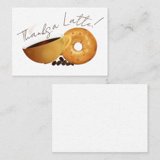 Coffee Bagel Vielen Dank Mitteilungskarte (Vorne/Hinten)