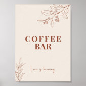 Coffee Bar Boho Wedding Sign Poster (Vorne)