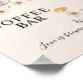 Coffee Bar Boho Wildblume Wedding Sign Poster (Ecke)