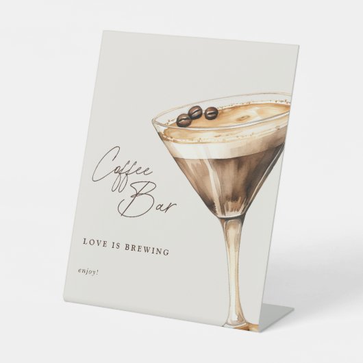 Coffee Bar Brautparty Espresso Martini Sockelschild (Vorderseite)