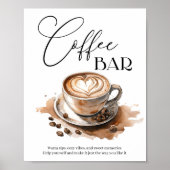 Coffee Bar Bridal Baby Wedding Shower Poster (Vorne)