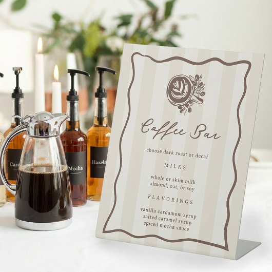 Coffee Bar, Cafe Drink Menu Sign Sockelschild