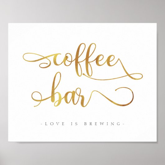 "Coffee Bar" Goldzeichen Poster (Vorne)