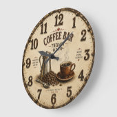 Coffee Bar Große Wanduhr (Winkel)