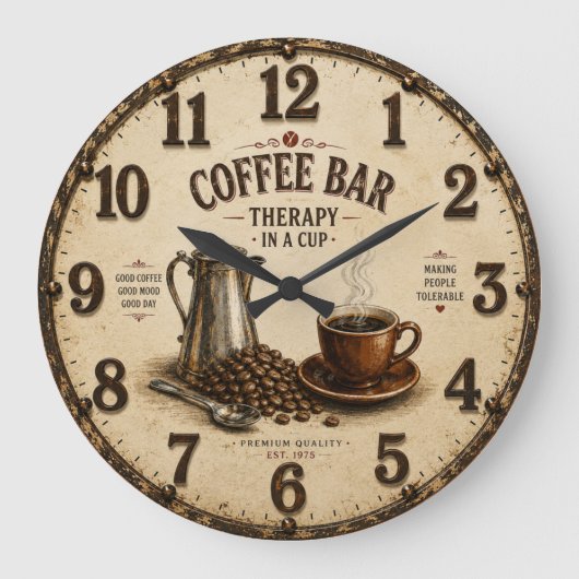 Coffee Bar Große Wanduhr (Vorderseite)