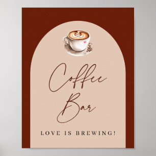 Coffee Bar Love Brautparty Braut Dusche Poster