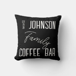 Coffee Bar Name Schwarz und Weiß Kissen