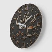 Coffee Bar Rustic Coffee Lover Station Gift Große Wanduhr (Winkel)