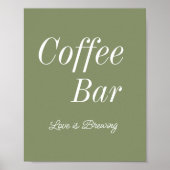 Coffee Bar Sage Green Polterabend Poster (Vorne)