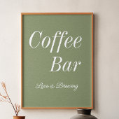 Coffee Bar Sage Green Polterabend Poster