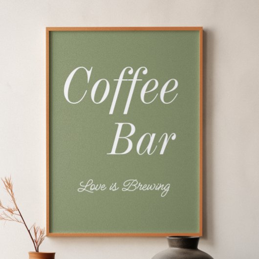Coffee Bar Sage Green Polterabend Poster