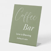 Coffee Bar Sage Green Polterabend Sockelschild (Vorderseite)