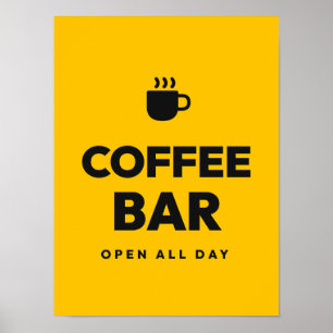Coffee Bar Tag und Nacht Küche Café Typografie Po Poster