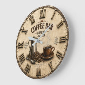 Coffee Bar Therapy Große Wanduhr (Winkel)