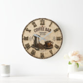 Coffee Bar Therapy Große Wanduhr (Zuhause)
