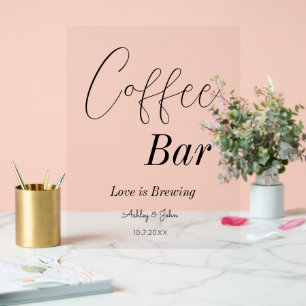 Coffee Bar Wedding Brautparty Acrylschild