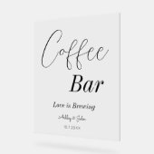 Coffee Bar Wedding Brautparty Acrylschild (Winkel)