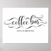 Coffee Bar Wedding Day Sign Poster (Vorne)
