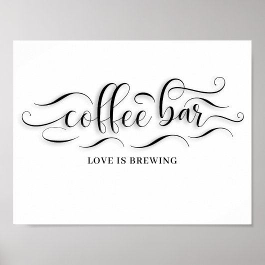 Coffee Bar Wedding Day Sign Poster (Vorne)