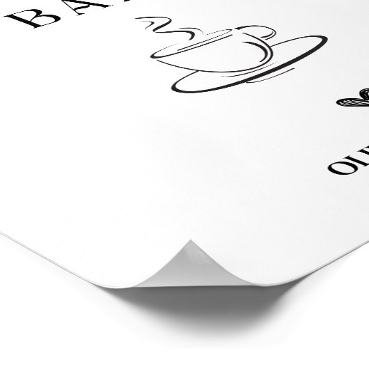 Coffee Bar Wedding Script-Zeichen Poster (Ecke)