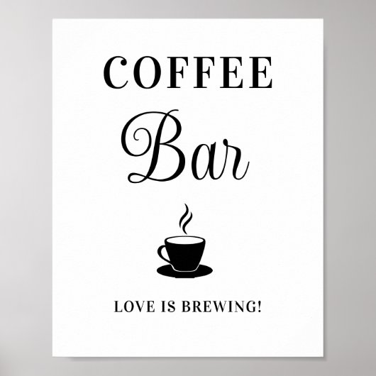 Coffee Bar Wedding Sign Poster (Vorne)