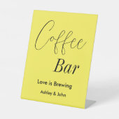 Coffee Bar Yellow Wedding Pedestal Schild (Vorderseite)