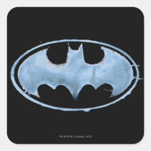 Coffee Bat Symbol - Blau Quadratischer Aufkleber