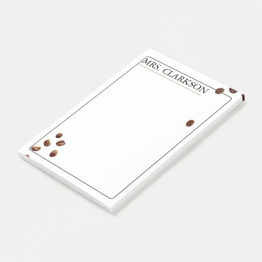 Coffee Bean Aesthetic Personalized Teacher gift Post-it Klebezettel (angewinkelt)