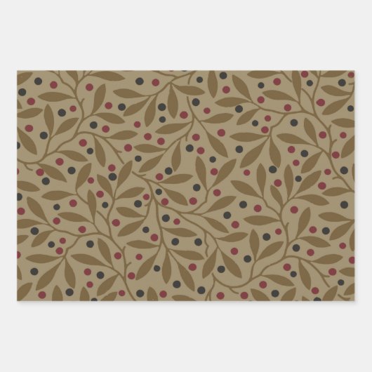Coffee Bean Batik Art Design Geschenkpapier Set (Vorderseite 3)