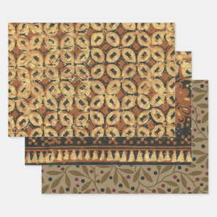 Coffee Bean Batik Art Design Geschenkpapier Set