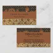 Coffee Bean Batik Art Design Visitenkarte (Vorne/Hinten)