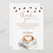 Coffee Bean Brewing Baby Shower Dankeskarte (Vorne/Hinten)