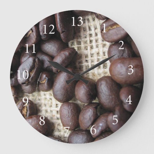 Coffee Bean Clock Große Wanduhr (Vorderseite)