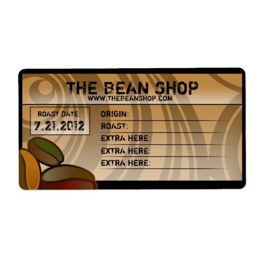 Coffee Bean Custom Coffee Labels (Vorne)