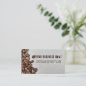 Coffee Bean Customer Loyalty Business Card Visitenkarte (Stehend Vorderseite)