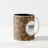 Coffee Bean Doodle Custom Logo Tasse (VorderseiteRechts)