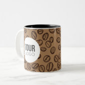 Coffee Bean Doodle Custom Logo Tasse (Vorderseite Links)