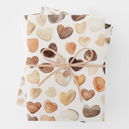 Coffee Bean Hearts Coffee First Geschenkpapier Set (Beispiel)