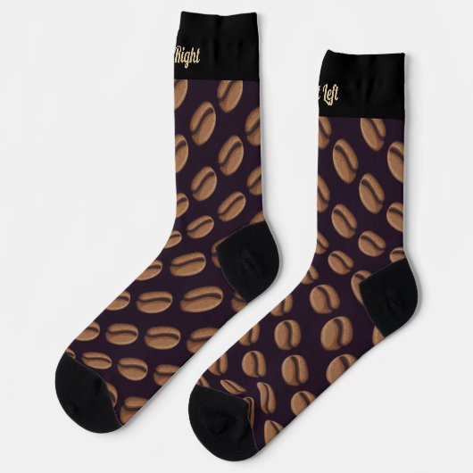 Coffee Bean Icon Muster Socken (Linkes Detail)