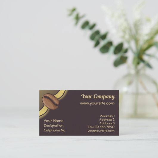 Coffee Bean Icon Visitenkarte (Stehend Vorderseite)