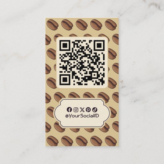 Coffee Bean Icon Visitenkarte (Rückseite)