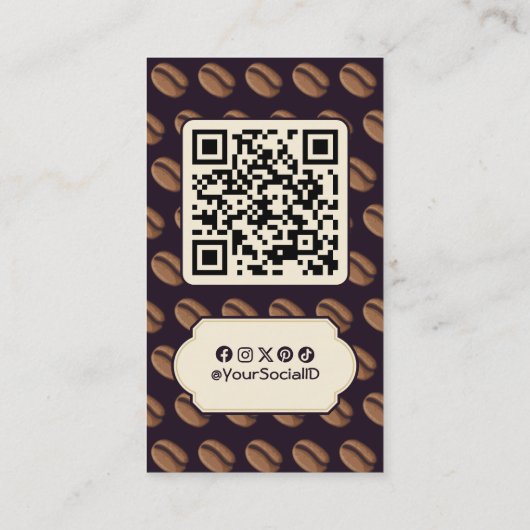 Coffee Bean Icon Visitenkarte (Rückseite)