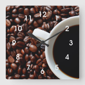 Coffee Bean Kitchen Wall Clock Quadratische Wanduhr