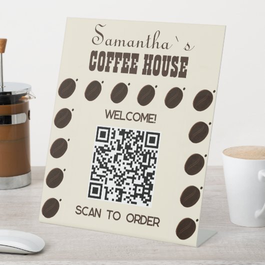 Coffee Bean Marken Geschäft Professionell Sockelschild (In Situ)