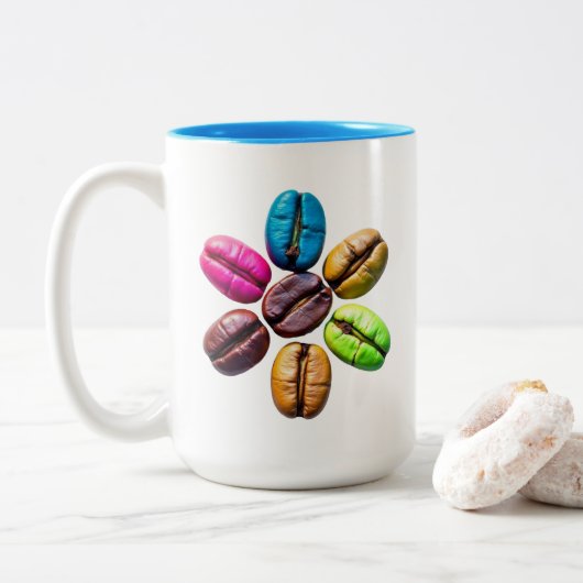Coffee Bean Mug Zweifarbige Tasse (Mit Donut)
