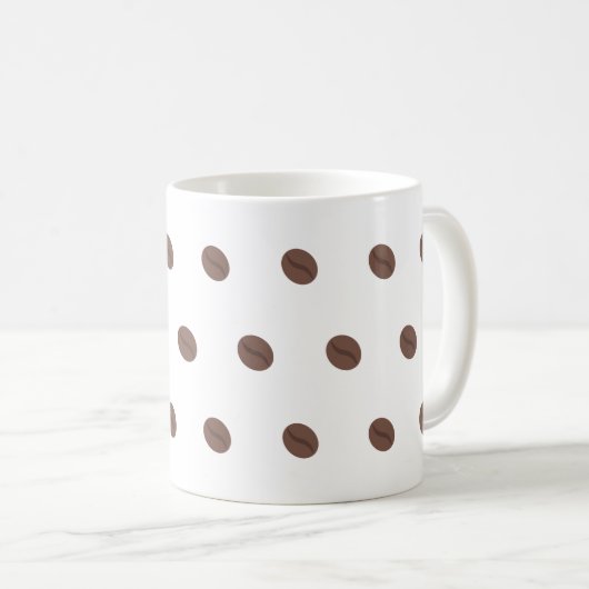 Coffee Bean Pattern Minimalist Design Kaffeetasse (VorderseiteRechts)